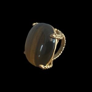Vintage Large Tiger Eye Gold Ring from a Luxury Jewelry Estate Sale